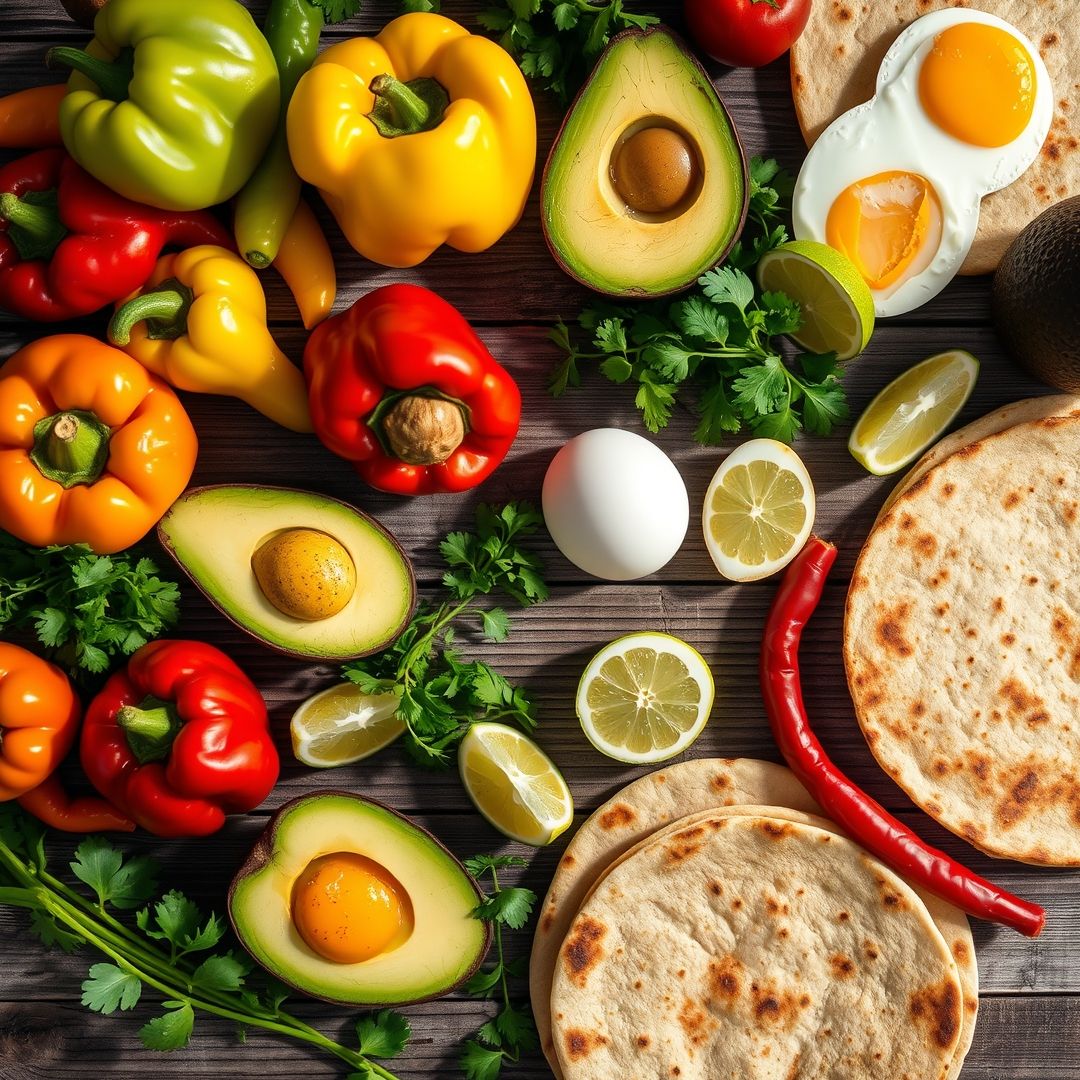 Fresh ingredients for 17 Favorite Mexican-Inspired Breakfast Recipes to Start Your Day Right