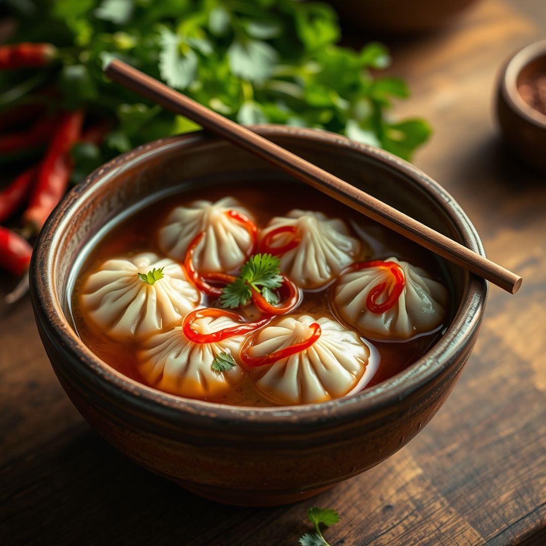 Final Savory Beef and Mushroom Dumplings in Broth: Cozy Asian-Inspired Comfort